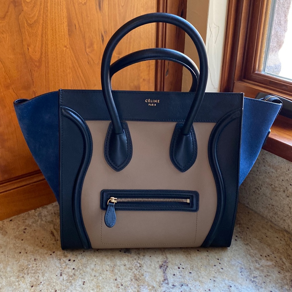 Celine Tri Color Mini Tote-Authenticity Guaranteed.